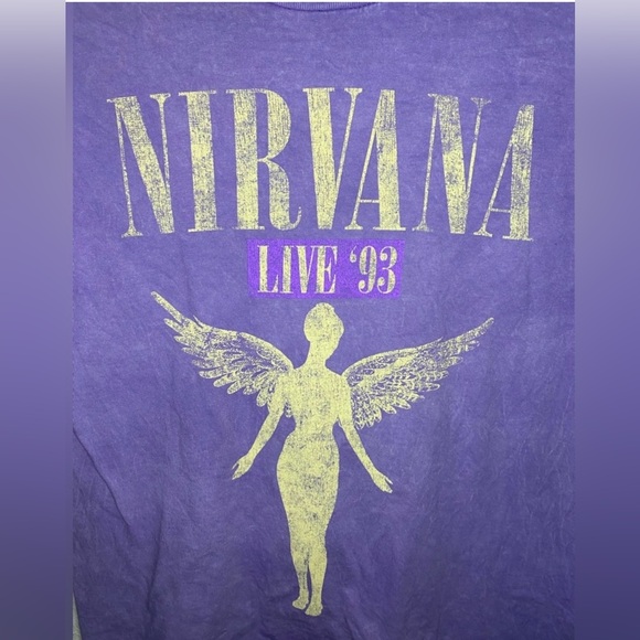 Nirvana Purple In Utero Tour ’93 Graphic Tee Size L Band Shirt Cotton NWOT - Picture 3 of 7